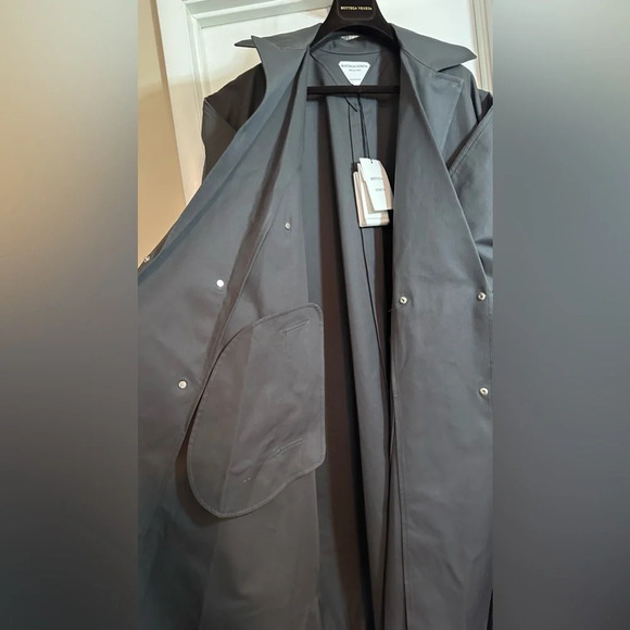 NWT Bottega Veneta Gabardine Wrap Sleeve Coat in Iron Size Small - Picture 13 of 16